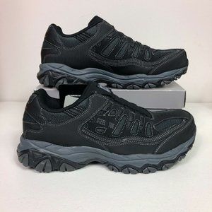 Skechers Cankton Ebbitt Steel Toe Leather Memory Foam Sneakers Black 77161 9.5